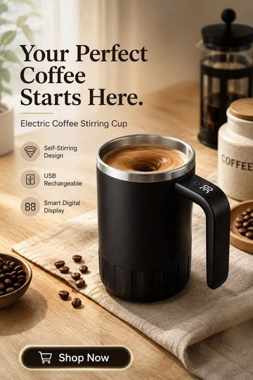 380mL Self Stirring Mug with Lid