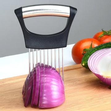 Onion Holder Slicer Vegetable tools Tomato Cutter Stainless Steel Kitchen Gadget